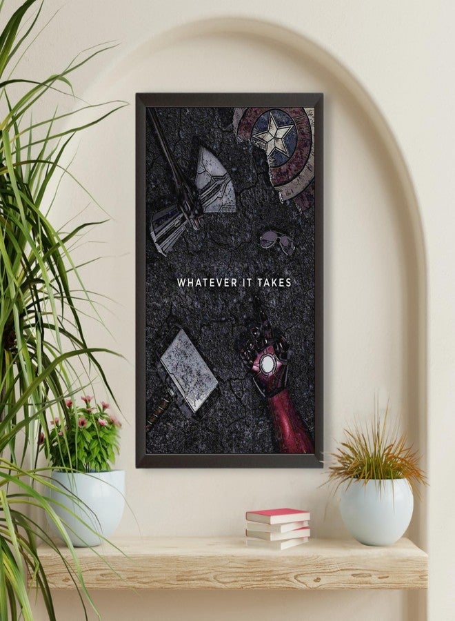 Waltractive ملصق جداري مؤطر من فيلم Avengers: Endgame بعنوان "مهما تطلب الأمر" - متوفر بمقاسين 8x12 و 12x18 بوصة - ديكور جداري مثالي لغرفة النوم، غرفة الأطفال، والسكن الجامعي (yrt) - Image 2