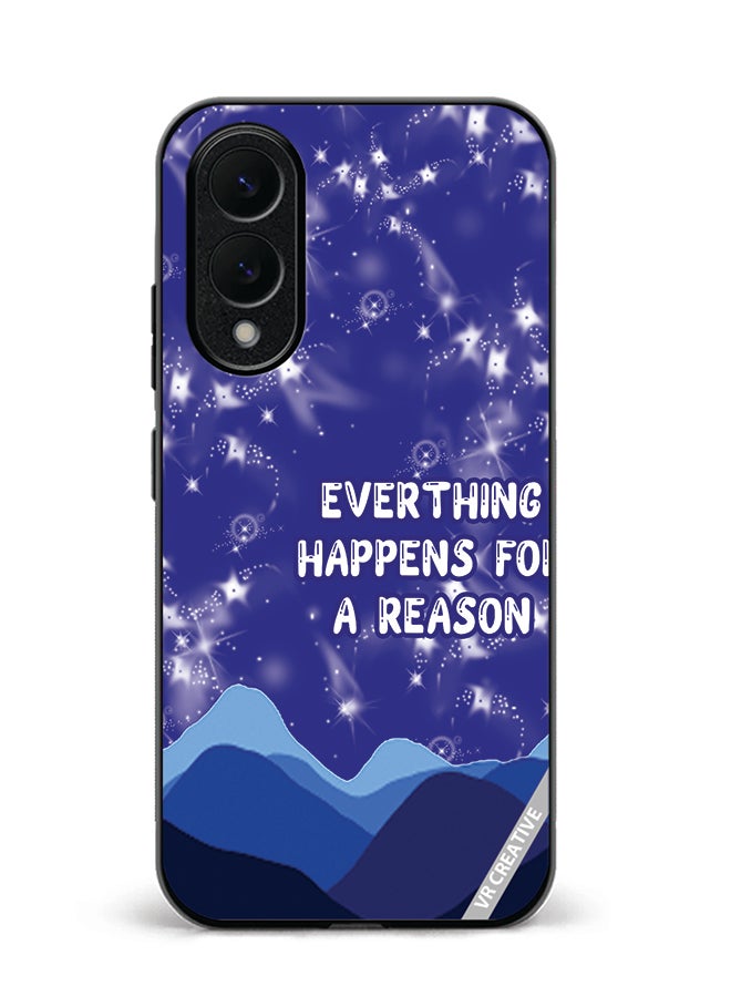 VR CREATIVE Protective Case Cover For Samsung Galaxy S25 Edge Everything Happens For A Reason Design Multicolour