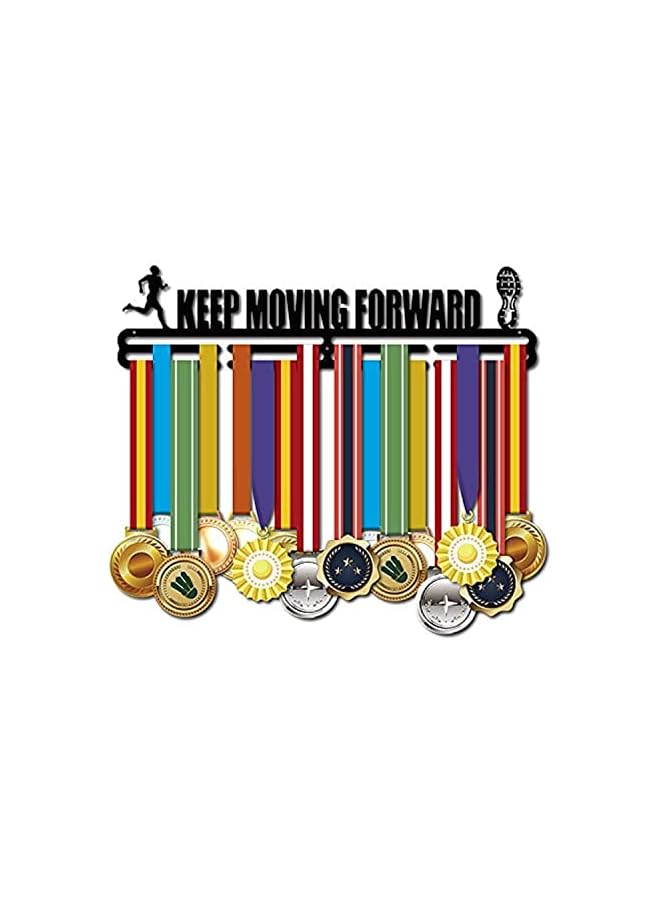 PROMASS Wall Mount 2 Lines Medal Display Hanger with 3 Screws (Matte Black) - Image 2