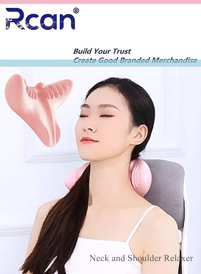 Rcan Neck Shoulder Massage Relaxation Pillow Cervical Traction Device Portable Shiatsu Cervical Support Pillow Relieves Shoulder Neck Fatigue Stretches Neck to Improve Muscle Stiffness Waterproof  - Image 1