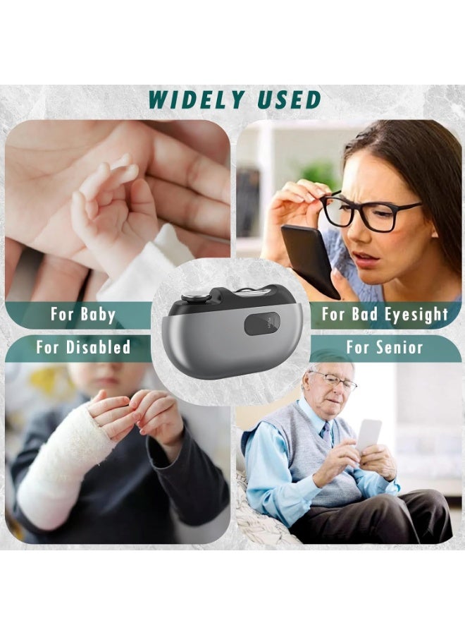 MUNTAQI Electric Nail Clippers for Adults & Kids, 2-in-1 Automatic Nail Trimmer with Built-in Polisher, Safe & Quiet Electric Nail Cutter for Fingernails & Toenails, Rechargeable Nail Grooming Kit - Image 2