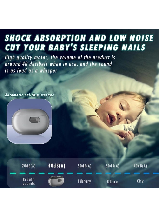 MUNTAQI Electric Nail Clippers for Adults & Kids, 2-in-1 Automatic Nail Trimmer with Built-in Polisher, Safe & Quiet Electric Nail Cutter for Fingernails & Toenails, Rechargeable Nail Grooming Kit - Image 4