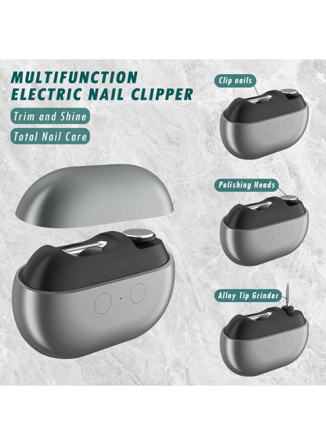 MUNTAQI Electric Nail Clippers for Adults & Kids, 2-in-1 Automatic Nail Trimmer with Built-in Polisher, Safe & Quiet Electric Nail Cutter for Fingernails & Toenails, Rechargeable Nail Grooming Kit - Image 5