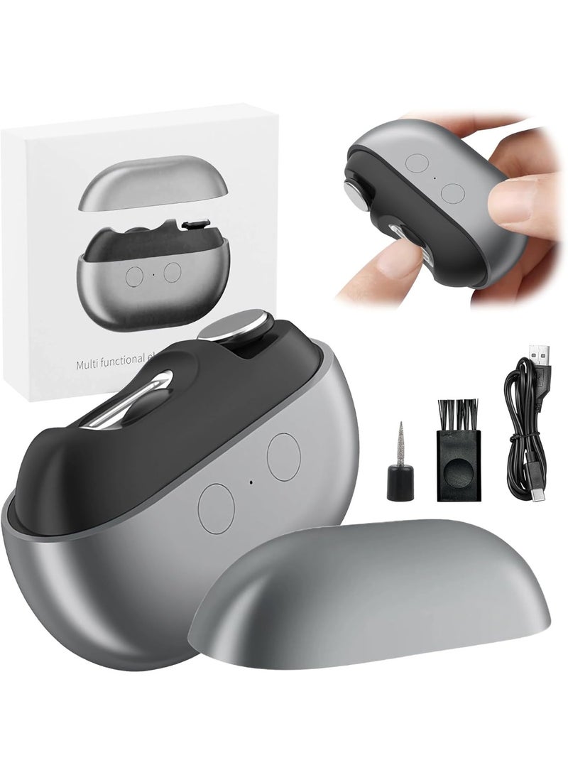 MUNTAQI Electric Nail Clippers for Adults & Kids, 2-in-1 Automatic Nail Trimmer with Built-in Polisher, Safe & Quiet Electric Nail Cutter for Fingernails & Toenails, Rechargeable Nail Grooming Kit - Image 1