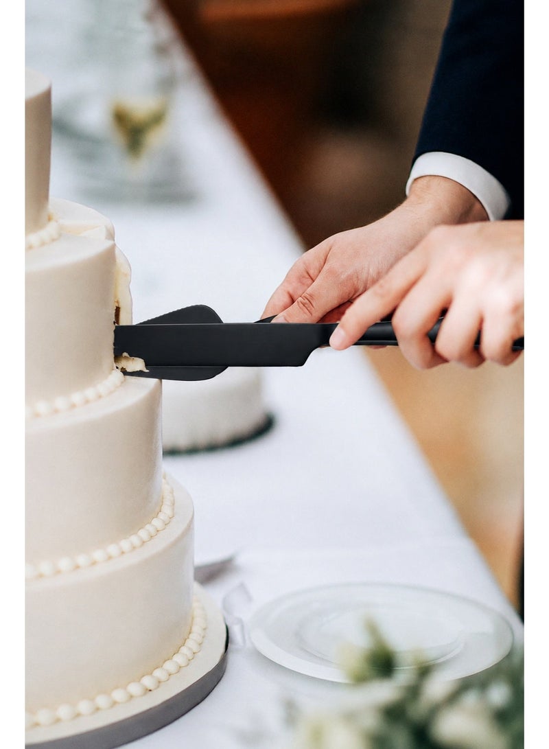 Stainless Steel Cake Knife and Server Set for Cutting and Serving Cakes Desserts Wedding Birthday 2 Pieces - Image 1