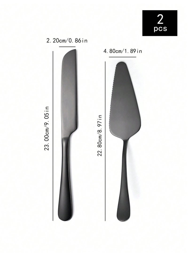 Stainless Steel Cake Knife and Server Set for Cutting and Serving Cakes Desserts Wedding Birthday 2 Pieces - Image 3