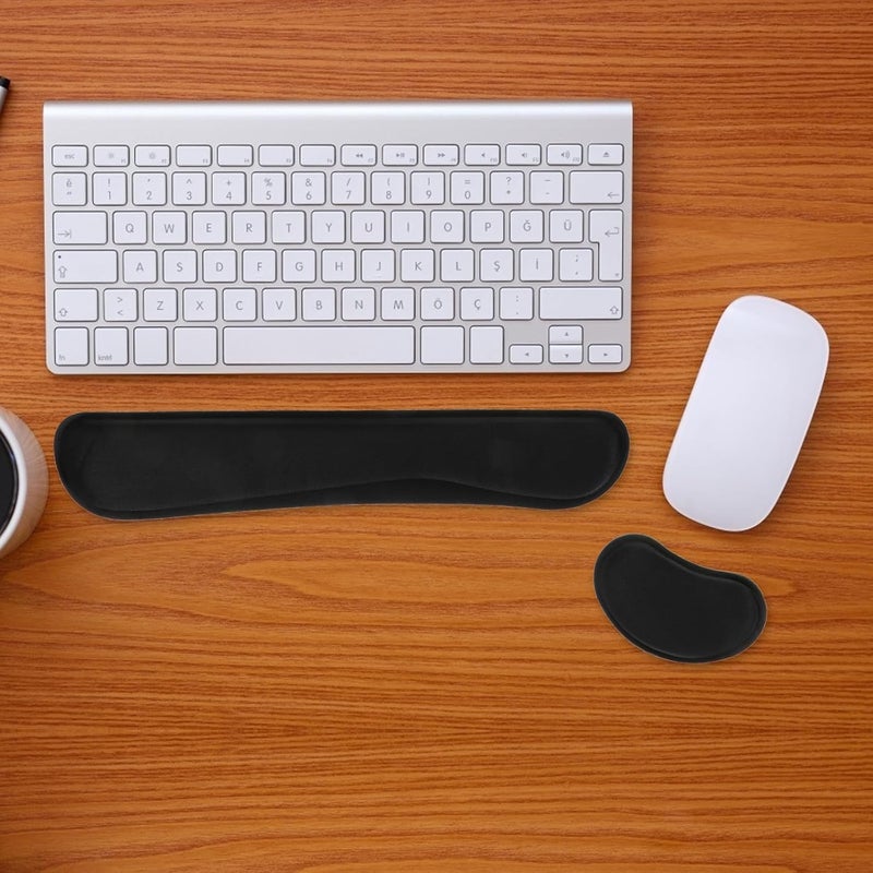 Memory Foam Wrist Support Set with Mouse and Keyboard Wrist Rest Pads for Office and Gaming Black Memory Hand Rest for Relief and Comfort - Image 5