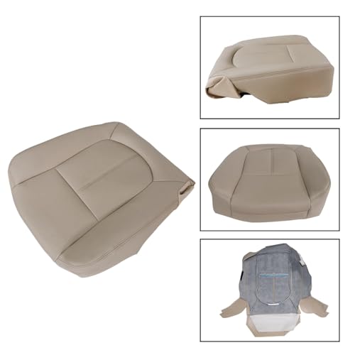 FZJDSD Tan Driver Side Bottom Perforated Leather Replacement Seat Cover Compatible with Ford F250 F350 F450 F550 Lariat 2011 2012 2013 2014 2015 2016 - Image 4