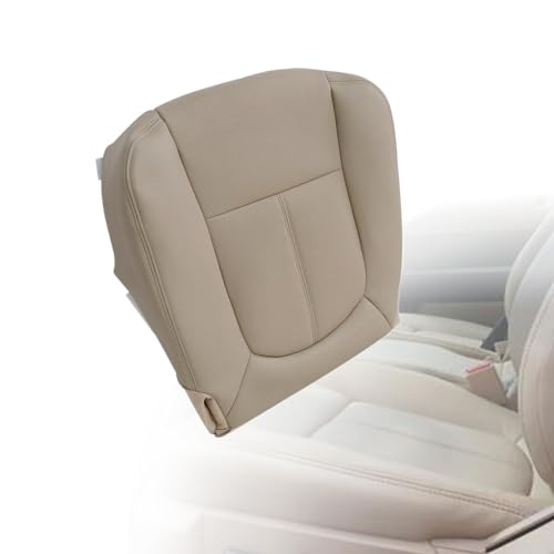 FZJDSD Tan Driver Side Bottom Perforated Leather Replacement Seat Cover Compatible with Ford F250 F350 F450 F550 Lariat 2011 2012 2013 2014 2015 2016 - Image 1