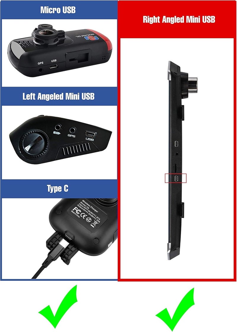 NUNET مجموعة توصيل صلبة بطول 15 قدم MicroUSB و MiniUSB مع فيوزات Mini/LP Mini/ATO/Micro2، محولات Micro إلى Mini/Type-C، نظام حماية من استنزاف البطارية، سلك بطول 15 قدم لكاميرات داش. - Image 4