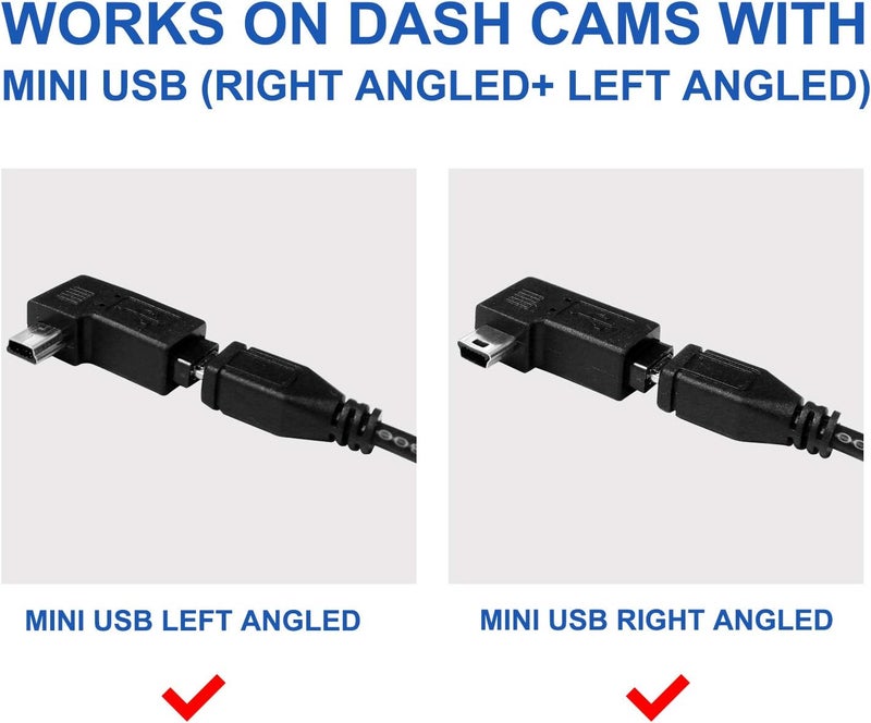 NUNET مجموعة توصيل صلبة بطول 15 قدم MicroUSB و MiniUSB مع فيوزات Mini/LP Mini/ATO/Micro2، محولات Micro إلى Mini/Type-C، نظام حماية من استنزاف البطارية، سلك بطول 15 قدم لكاميرات داش. - Image 3