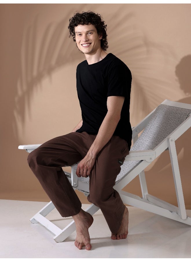 Beyoung BEYOUNG Chocolate Brown Loose-fit Pyjamas  - Image 5