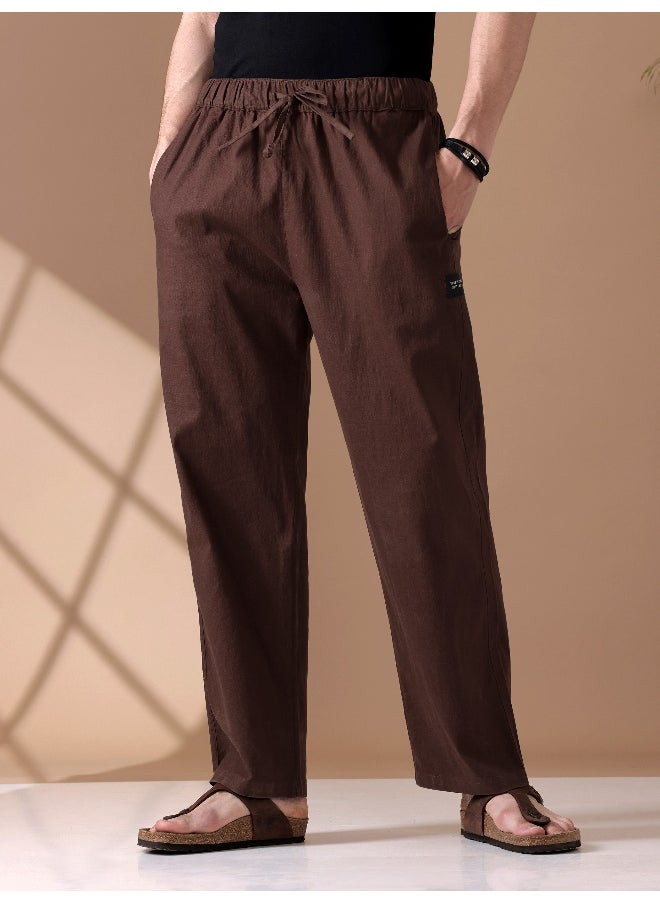 Beyoung BEYOUNG Chocolate Brown Loose-fit Pyjamas  - Image 1