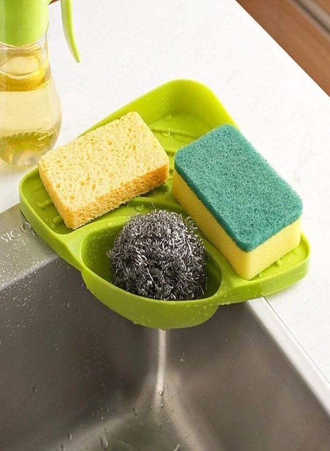 DAOME Plastic Multipurpose Kitchen Sink Wash Basin Storage Organizer Triangular Corner Tray Rack (Multicolor; Standard) (2) - Image 1
