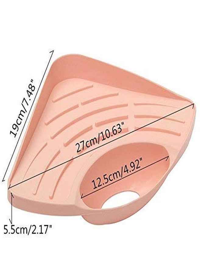 DAOME Plastic Multipurpose Kitchen Sink Wash Basin Storage Organizer Triangular Corner Tray Rack (Multicolor; Standard) (2) - Image 3
