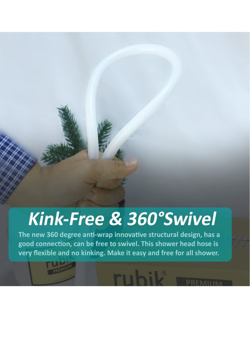 Rubik Shattaf Shower Hose Pipe with Metal connector High Pressure Anti-twist PVC Explosion-Proof Encryption Bidet Hose (2 Meter) - Image 2