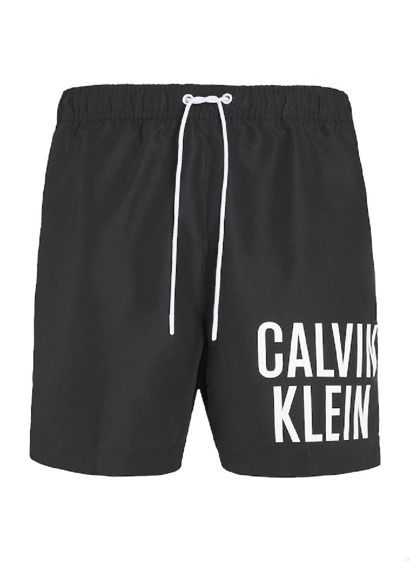 CALVIN KLEIN Calvin Klein Men's Swim Shorts - Medium Drawstring - Swimwear - Polyester , Black  - Image 3