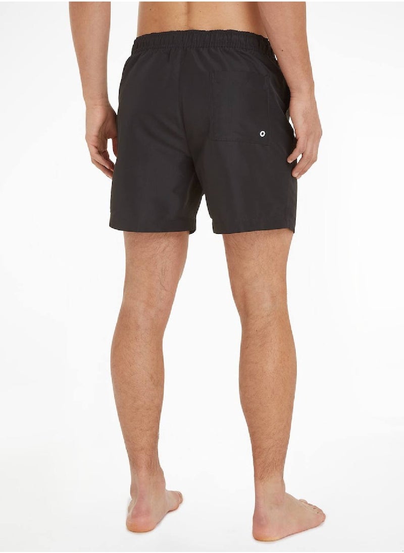 CALVIN KLEIN Calvin Klein Men's Swim Shorts - Medium Drawstring - Swimwear - Polyester , Black  - Image 4