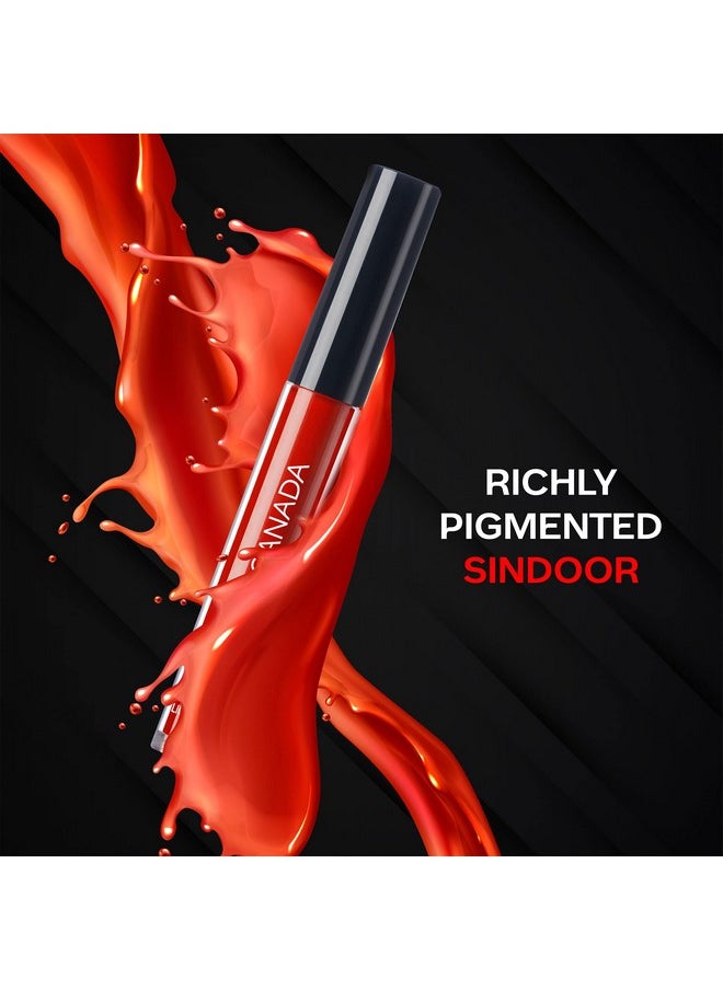 Liquid Sindoor - Red, 2.5 Ml | Highly Pigmented Rich Color | Quick Drying & Long Lasting | Velvet Matte Finish | Water-Proof | Smudge-Proof | Crease-Proof | Sponge Tip Applicator