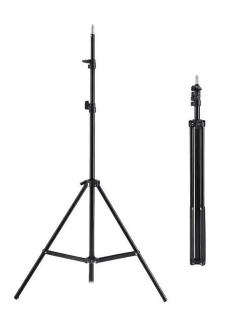 180cm Reverse Folding Leg Light Stand Adjustable Height Four Sections Tripod for Studio Photography, Video Lighting, and Camera Equipment - Durable, Lightweight, Portable, Easy to Use, Ideal for Professional and Amateur Photographers