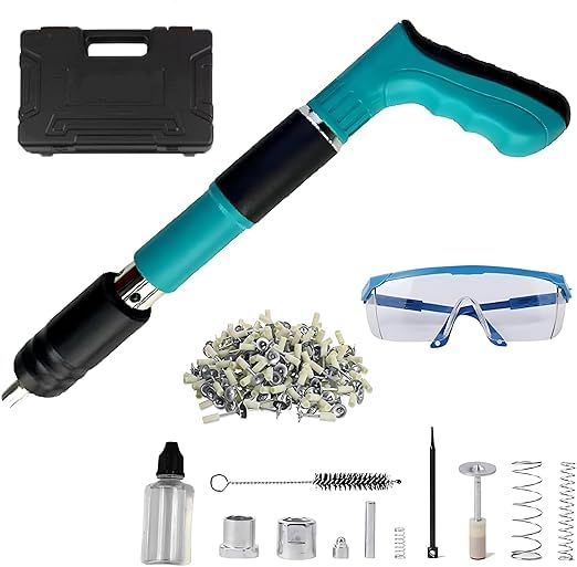 NEELPHARM Manual Steel Nail Gun Tool Concrete Nail Gun Portable Mini Nail Shooting Machine with 50 Nails Nail Wall Fixing Tool for Cement WallsHousehold Wood workingWith Box Packing - Image 1