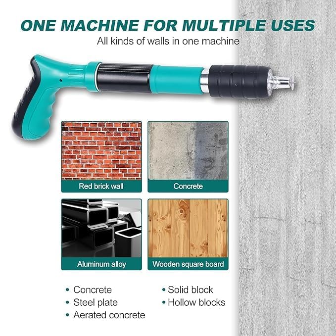 NEELPHARM Manual Steel Nail Gun Tool Concrete Nail Gun Portable Mini Nail Shooting Machine with 50 Nails Nail Wall Fixing Tool for Cement WallsHousehold Wood workingWith Box Packing - Image 5