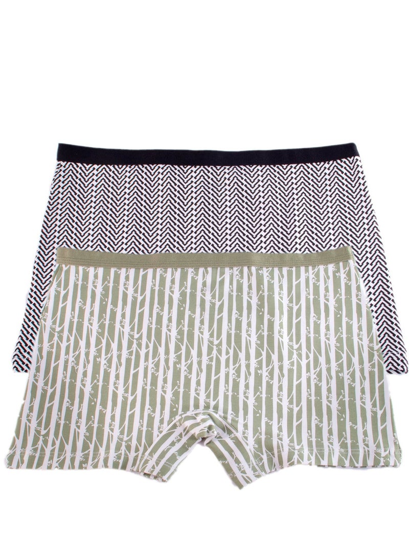 Milk Pack Of 4 Printed Cotton Hot Short Panties For Women  - Image 4