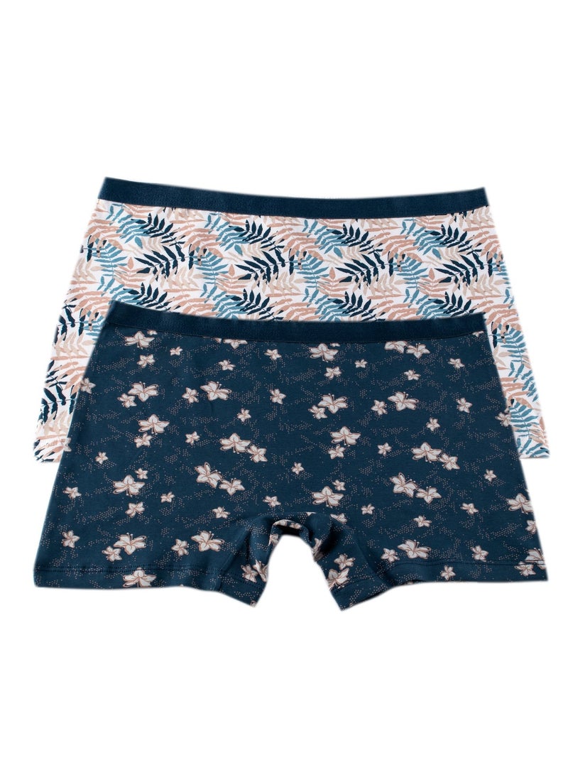 Milk Pack Of 4 Printed Cotton Hot Short Panties For Women  - Image 5