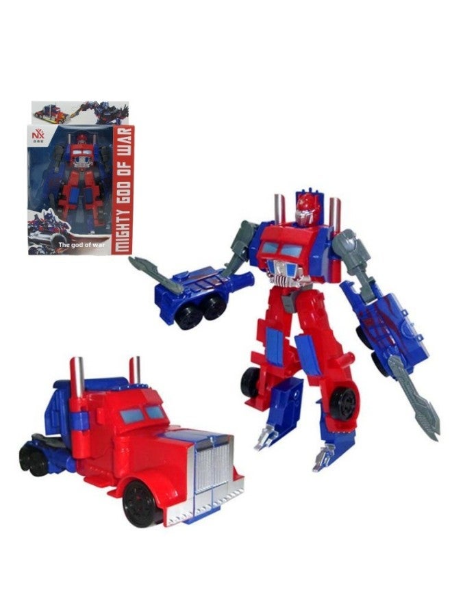 Children's Deformation Toy Super Variable King Kong 4 Optimus Prime One Column Wasp Bumper Car Robot Boy Assembled Toy-Color:8133 Optimus - Image 1