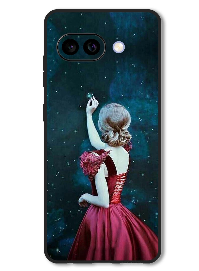 Theodor Case Compatible with Google Pixel 9A Protection Shockproof Bumper Cover Girl Touching Star - Image 1