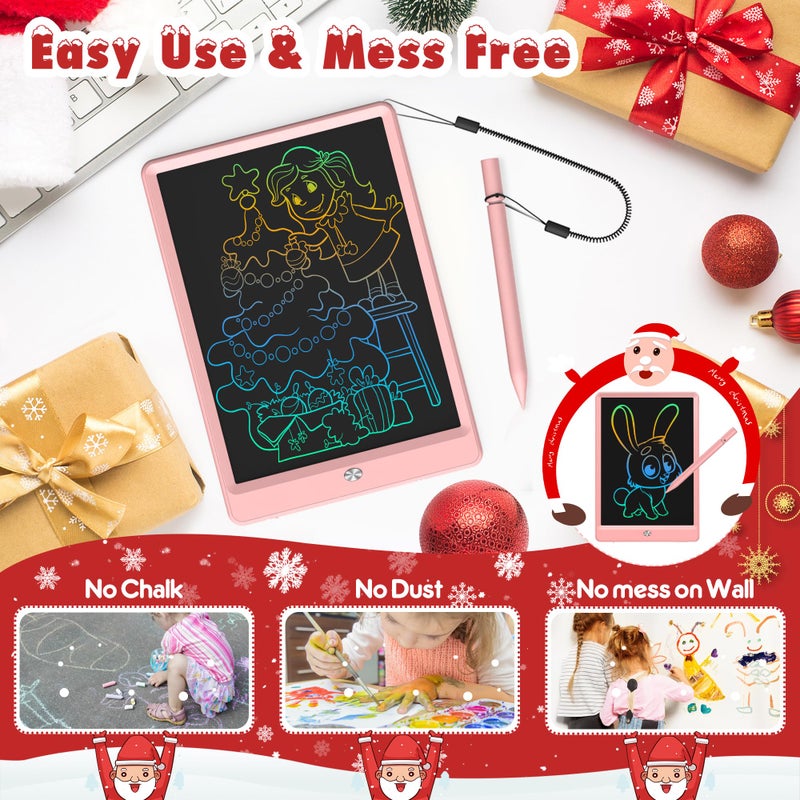 FLUESTON LCD Writing Tablet, Doodle Board Toys Gifts for 3-8 Year Old Girls Boys, 10 Inch Colorful Electronic Board Drawing Pad for Kids, Christmas Gifts for Toddler Educational Learning Travel, Pink - Image 5