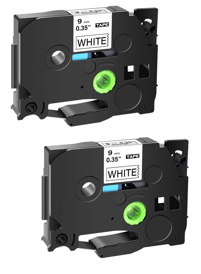 Office Maker Brother Compatible Label Tape 9mm × 8m – Black on White 2 pieces - Image 2