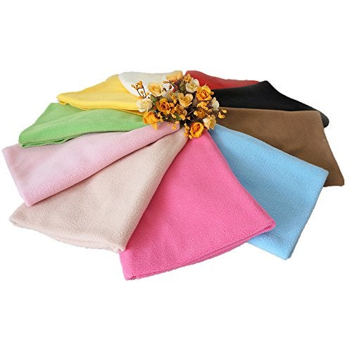 RayLineDo® 10PCS 50 * 50cm Solid Color Knitted Polar Fleece Fabric Anti Pill Fabric Patchwork Polyester Plush Fleece Cloth for DIY Sewing Handmade Dolls - Image 4