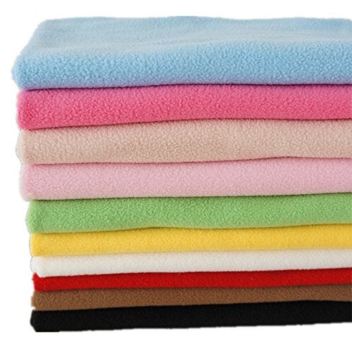 RayLineDo® 10PCS 50 * 50cm Solid Color Knitted Polar Fleece Fabric Anti Pill Fabric Patchwork Polyester Plush Fleece Cloth for DIY Sewing Handmade Dolls - Image 1
