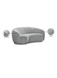 Wooden Twist Wooden Twist Snug Rounded Back Rich Modern Boucle 2 Seater Sofa  - Image 4