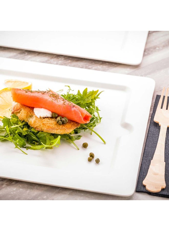 Restaurantware Pulp Tek 9.7 Inch Eco-Friendly Plates, 100 Large Disposable Dinner Plates - Made From Natural Sugarcane Fibers, Heavy-Duty, White Bagasse Premium Plates, Sturdy, Modern - Image 3