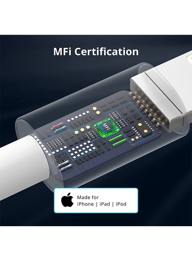 جيفت كابل USB-C إلى Lightning بطول مترين [معتمد من Apple MFi]، كابل شحن سريع لأجهزة iPhone بمنفذ USB-C، مزود بخاصية توصيل الطاقة، مناسب لأجهزة iPhone 14/13/12/12 PRO Max/12 Mini/11/11PRO/XS/Max/XR/X/8/8Plus/iPad/7 Plus. - Image 2