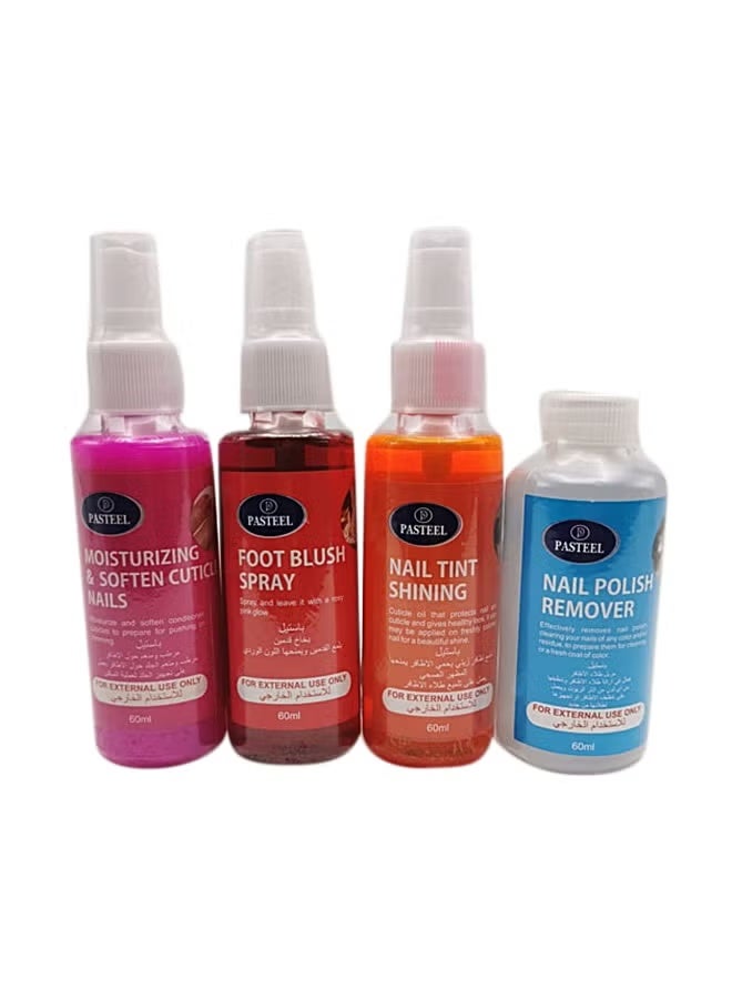 PASTEEL Nail care set consisting of 4 pieces, multi-colored, 60ml