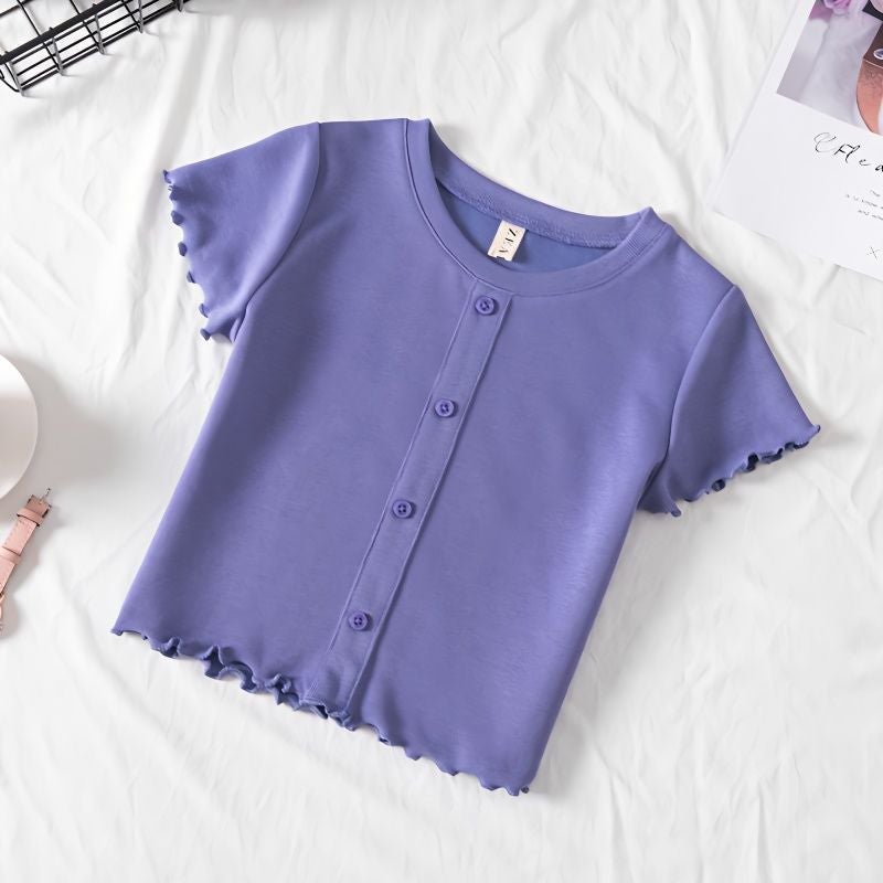 Modal Short-Sleeved T-Shirt Summer Children'S Casual Western Style Loose Children'S Half-Sleeved Short Top 0188A043 - Image 2