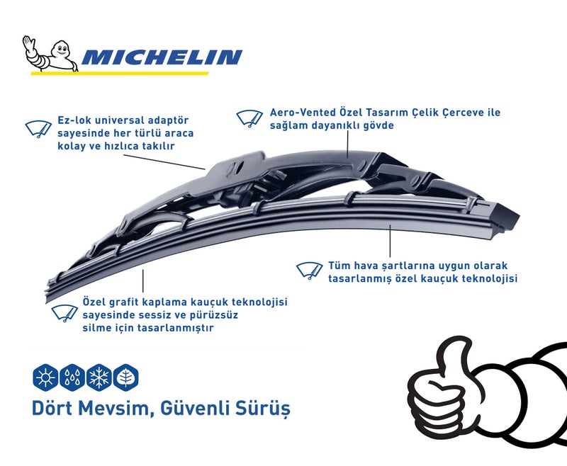 MICHELIN Traditional Rainforce Premium Wiper Blade 14 "inch - Image 3