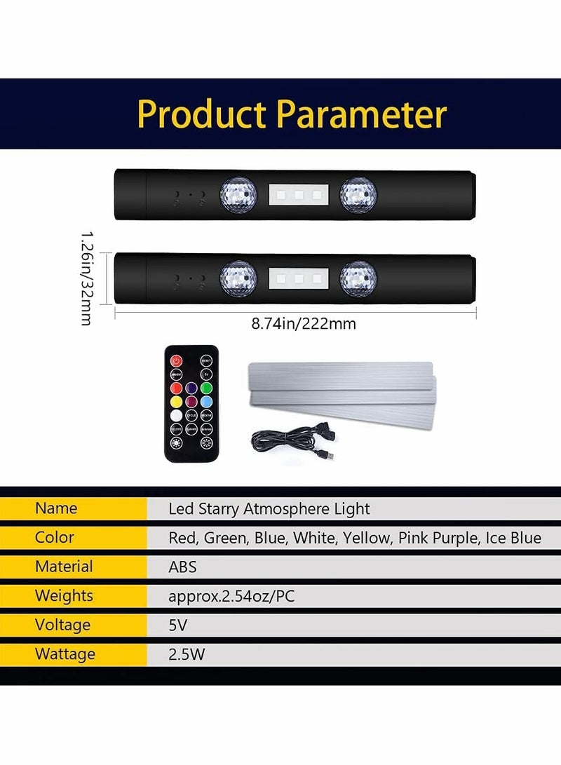 Rechargeable RGB Wireless LED Car Interior Ambient Lighting Kit, Voice-Activated Underdash Lights with Remote Control, 2-Piece Set for Enhanced Vehicle Atmosphere. - Image 5