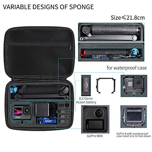 SUREWO Surface-Waterproof Carrying Case Compatible with GoPro Hero 10/9/8/7/(2018)/6/5 Black,DJI Osmo Action 2,AKASO/Campark/YI Action Camera and More (Medium) - Image 2