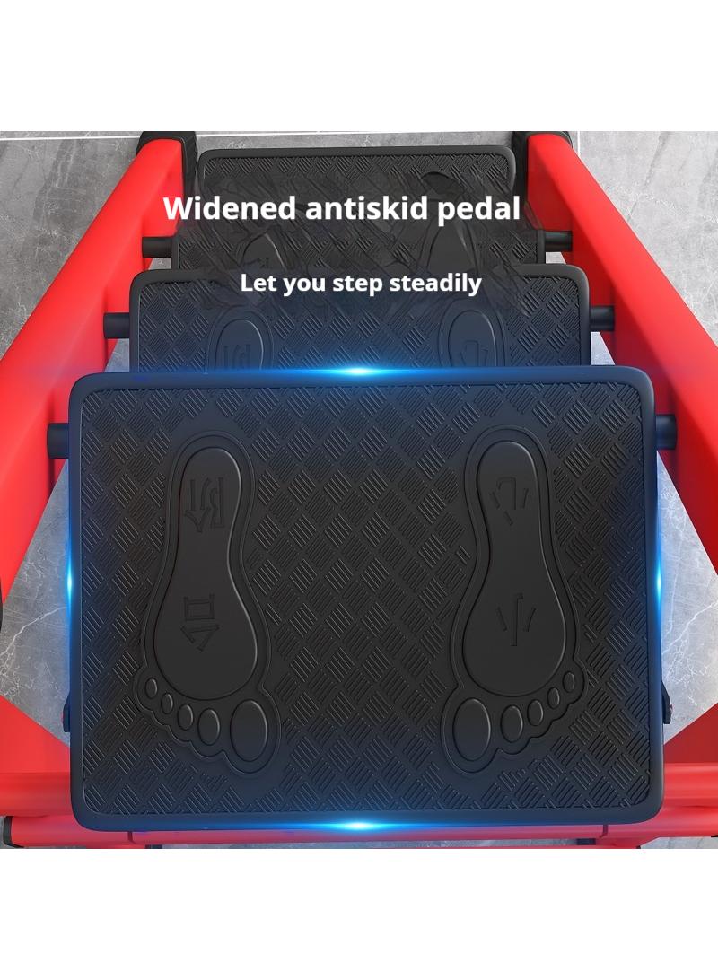Multipurpose Step Ladder Folding Ladder With Anti-Slip Pedal Folding Step Stool Portable Lightweight Foldable Stepladder For Home Kitchen Library Office 4 Step  - Image 4