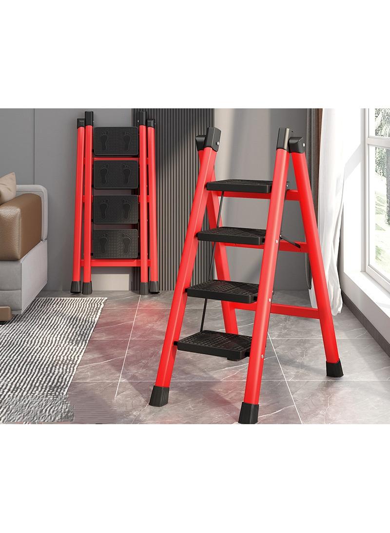 Multipurpose Step Ladder Folding Ladder With Anti-Slip Pedal Folding Step Stool Portable Lightweight Foldable Stepladder For Home Kitchen Library Office 4 Step  - Image 3