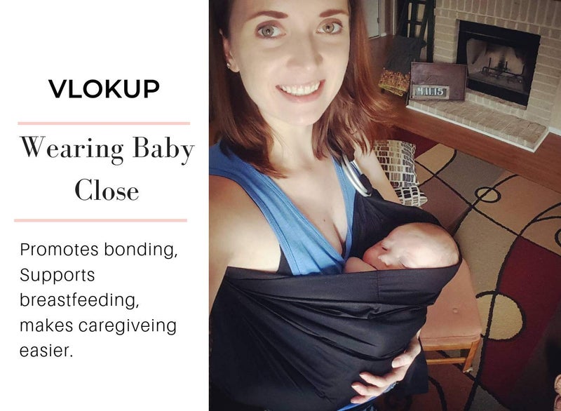 Vlokup Ring Sling Baby Carrier, Soft Cotton Baby Sling Carrier Newborn to Toddler, Baby Wrap Carrier for Plus Size Parents, Perfect Shower Gift, Black - Image 3