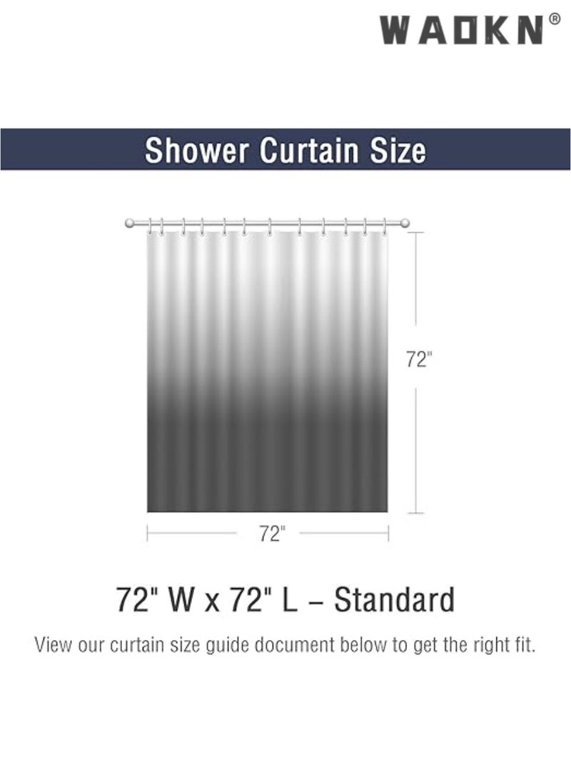 WAOKN - Luxury Shower Curtain - Ultra Waterproof & Durable, Mildew & Stain Resistant, Elegant Black and White Square Pattern Design, Perfect Fit for Modern Bathrooms(Grey gradient, 71x71Inch/180x180cm) - Image 1