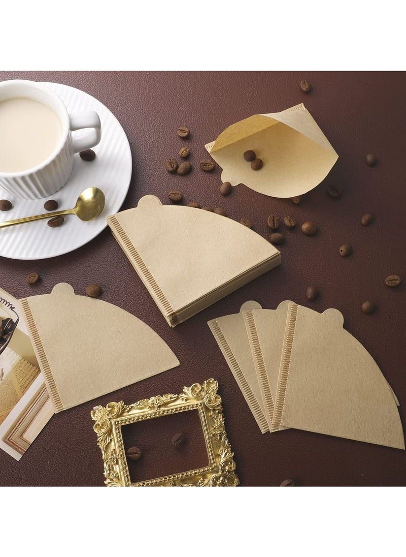SKY-TOUCH - Coffee Filter 100 Count, V60 Coffee Paper Filter Unbleached Disposable Coffee Filter Paper for Pour Over and Drip Coffee Maker (2-4 Cups) - Image 1