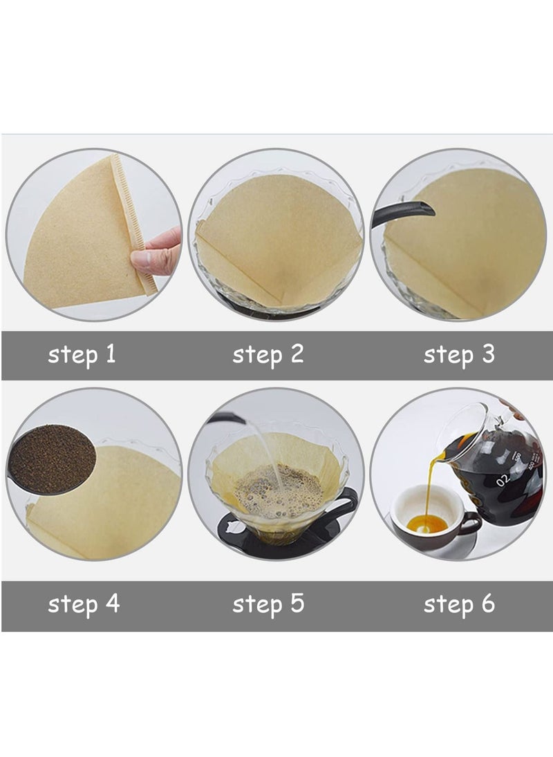 SKY-TOUCH - Coffee Filter 100 Count, V60 Coffee Paper Filter Unbleached Disposable Coffee Filter Paper for Pour Over and Drip Coffee Maker (2-4 Cups) - Image 1