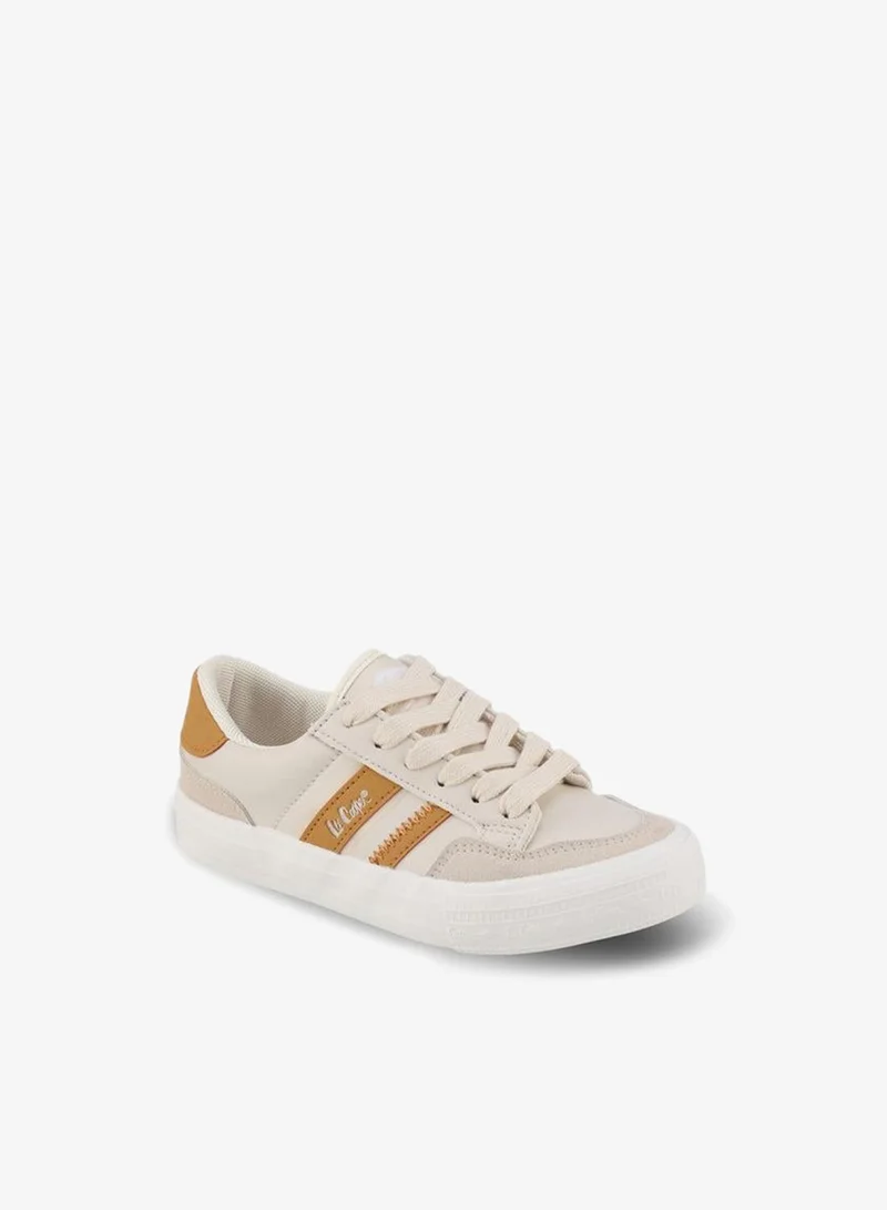 لي كوبر Boys Logo Print Lace-Up Ankle Sneakers