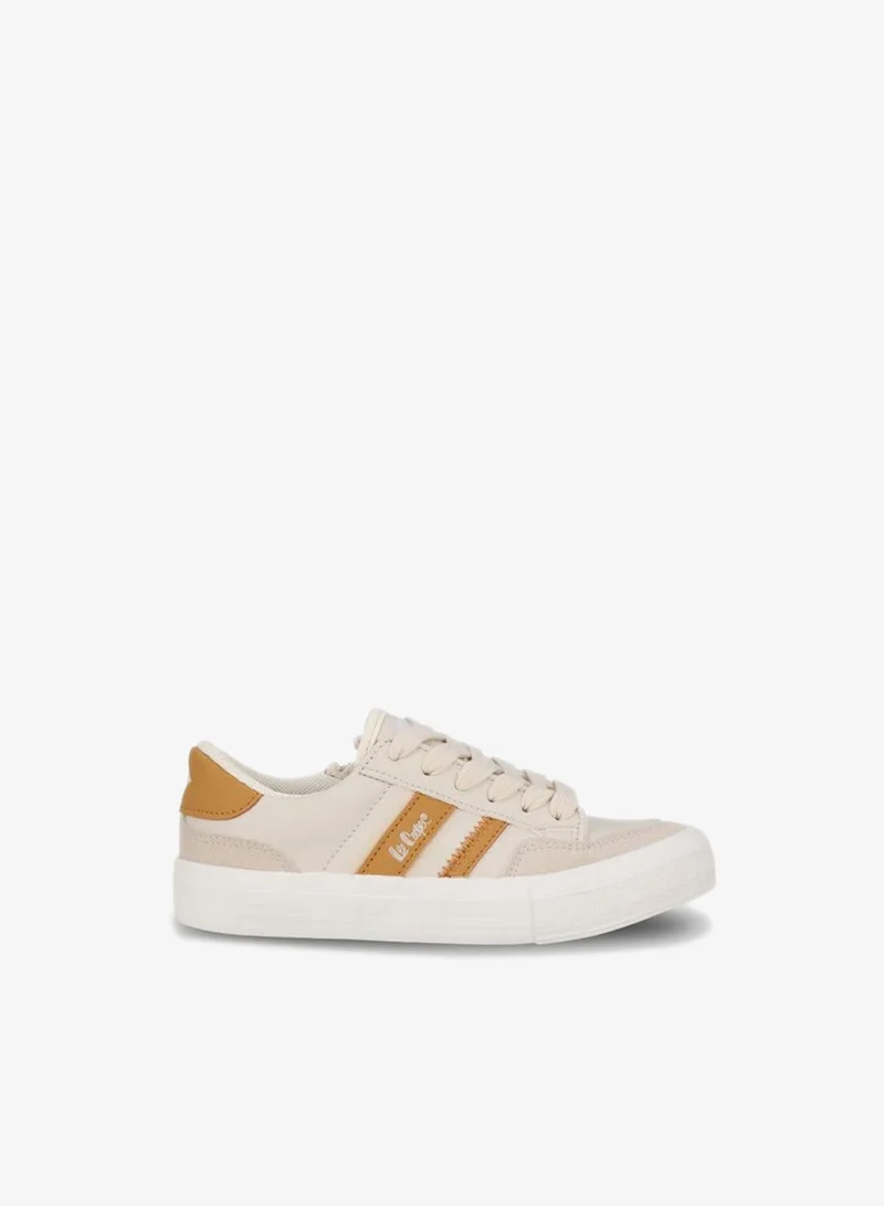 لي كوبر Boys Logo Print Lace-Up Ankle Sneakers